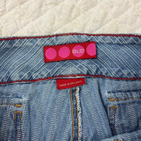 Glo Y2k Flared Jeans Light Wash Ribbed - Picture 3 of 7